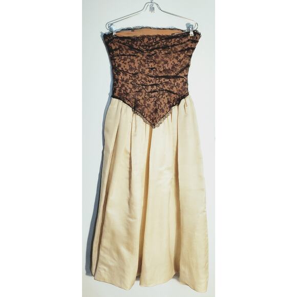 Vintage Hand Made Womens Lace Puff Skirt Evrning Gown Size Medium Feminine Boho - Picture 2 of 11